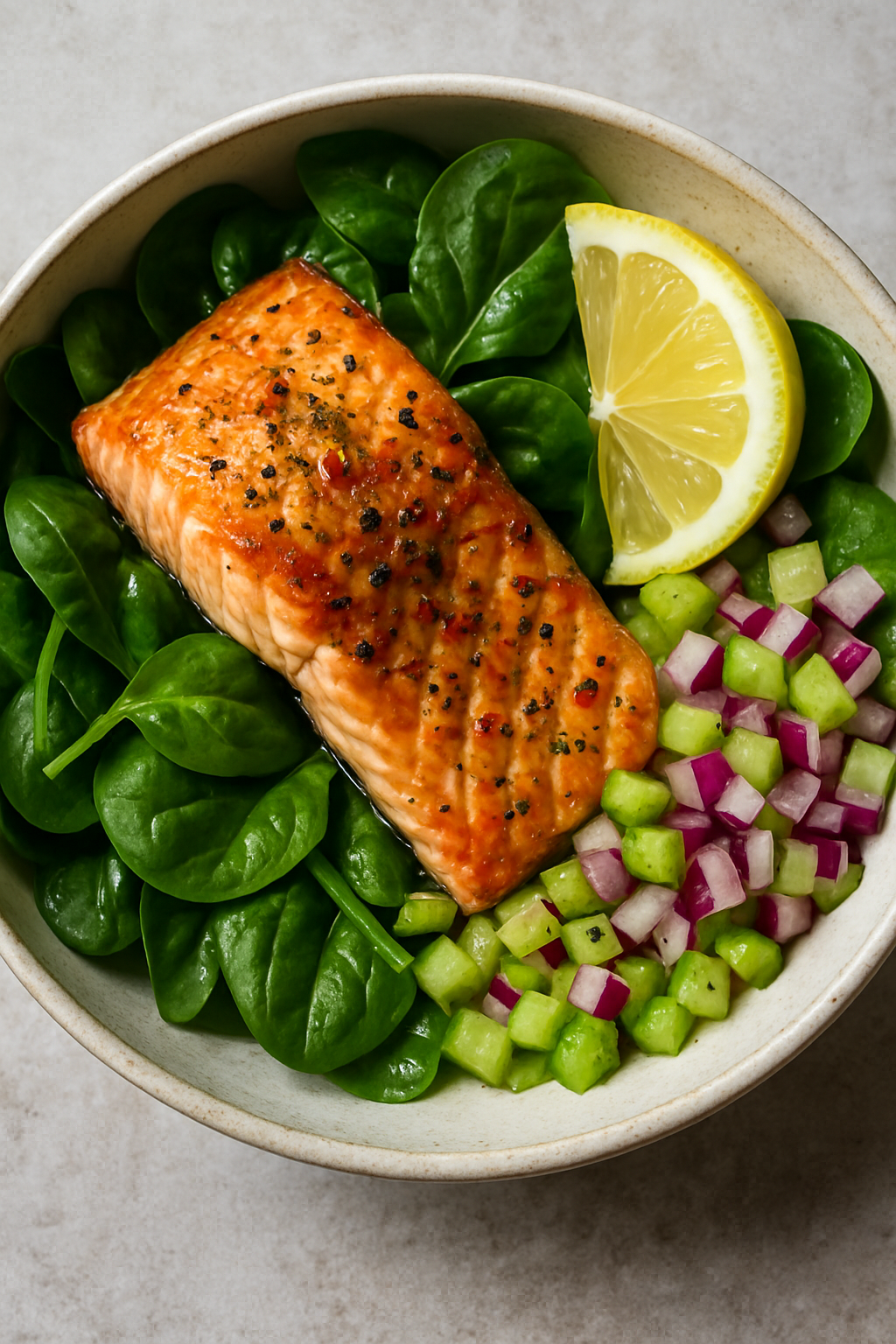 Delicious Salmon Salad Bowl